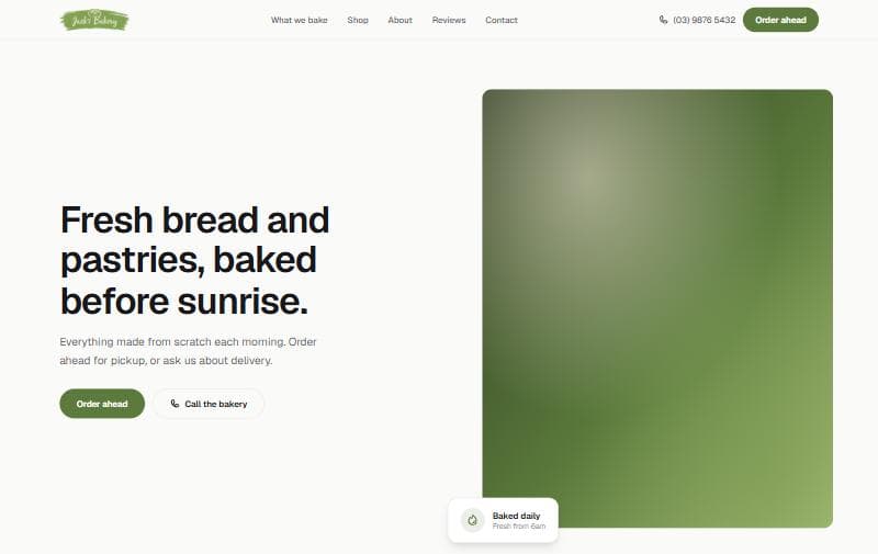 Jacks Bakery website