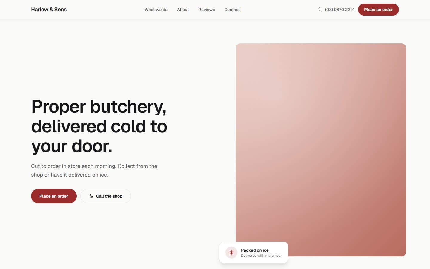 Harlow & Sons Butchers website