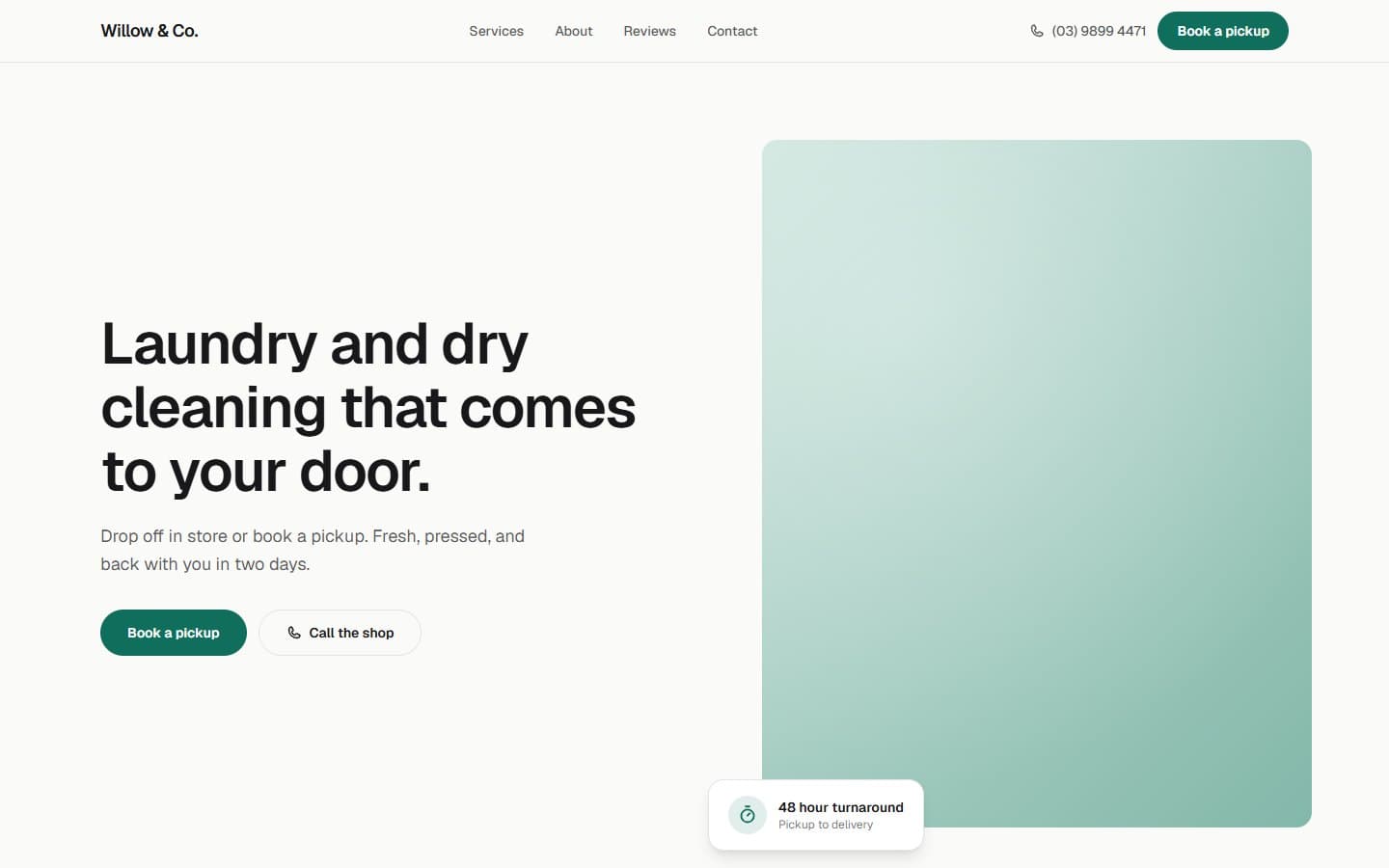Willow & Co. Laundry website